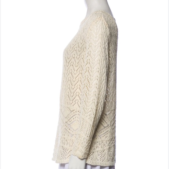 TSE Open Knit Linen Sweater in Ivory. Women’s Medium - Picture 5 of 6